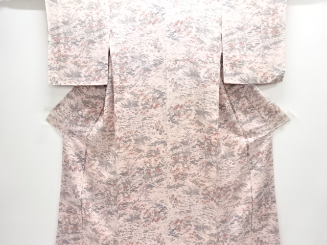 JAPANESE KIMONO / KOMON / CHIRIMEN / SCENERY OF HOUSE